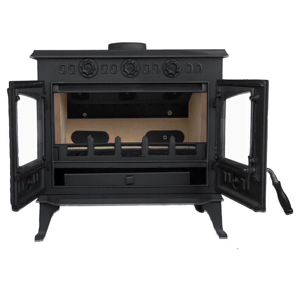 10KW Multifuel Wood Stove l Log Burner Cast Iron l Model JA006