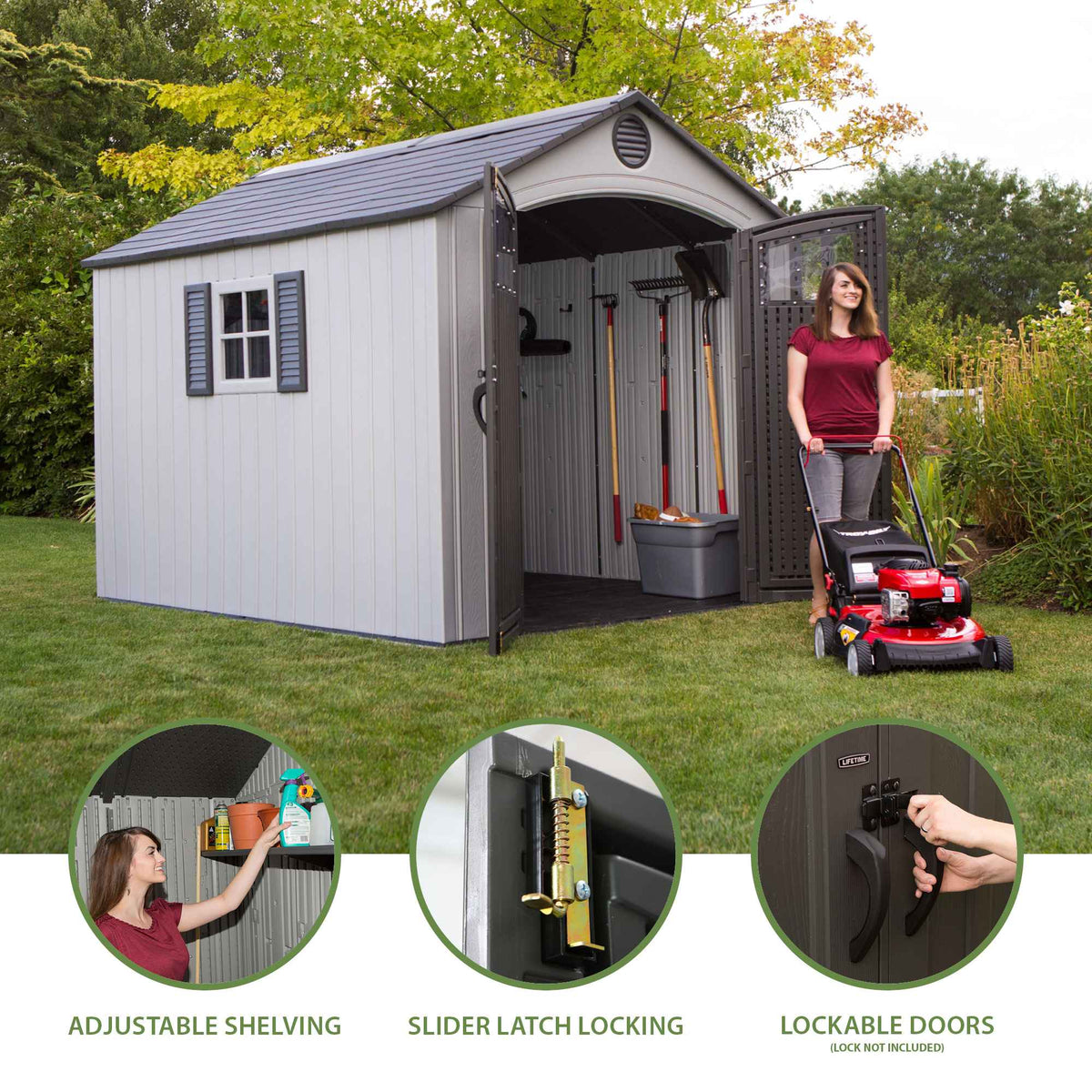 Lifetime 8 x 10 ft. Outdoor Storage Shed – 60202