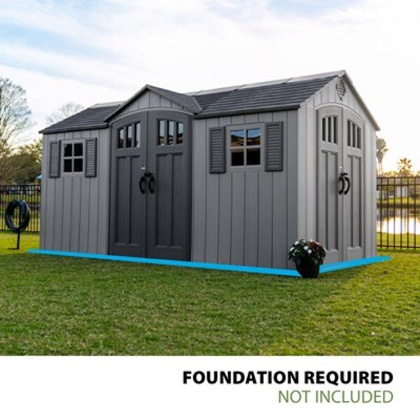 Lifetime 15 x 8 ft. Dual Entry Shed – 60455