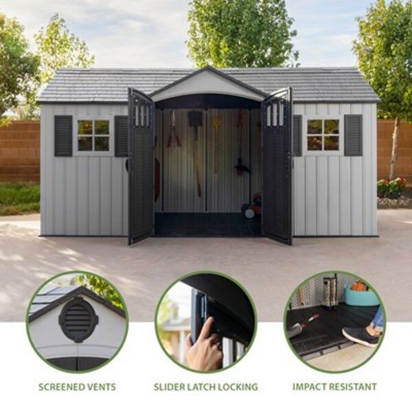 Lifetime 15 x 8 ft. Dual Entry Shed – 60407