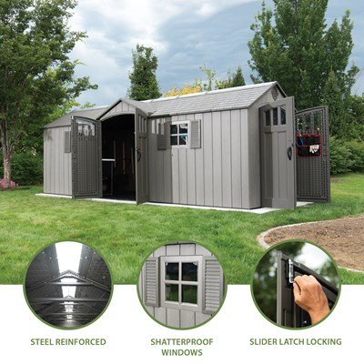 Lifetime 20 x 8 ft. Vinly Outdoor Shed – 60351