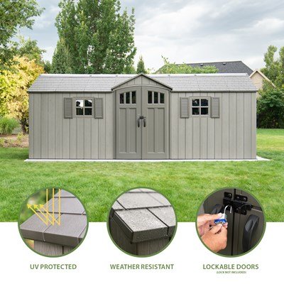 Lifetime 20 x 8 ft. Vinly Outdoor Shed – 60351