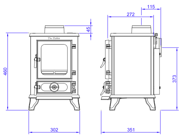 Salamander Hobbit Stove Smoke Exempt Multifuel Wood Burning Stove 4kW DEFRA ECODESIGN VARIANT